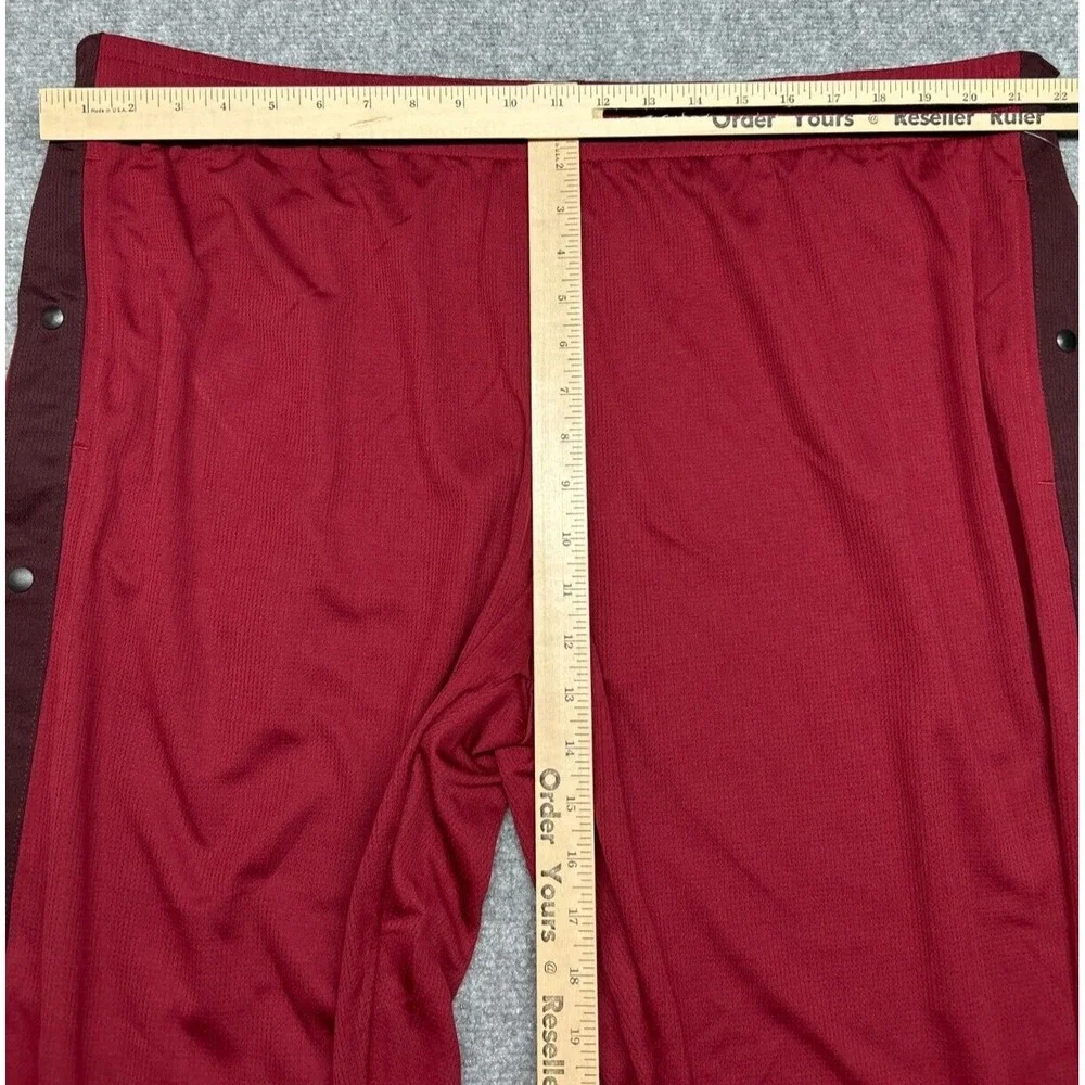 Xersion Sweatpants Mens 2XL Red Burgunday Side Snap Button Polyester Pull On New